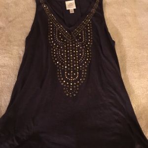 EUC. Dark purple, jewel embellished tank